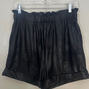 Gianni Bini Black Satin High Waist Shorts
